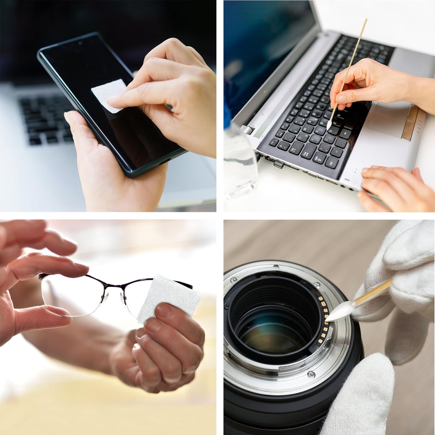 800 Pcs Gun Cleaning Supplies, 2x2 Inch Cotton Patches and 6 Inch Cotton Swabs, Highly Absorbent and Lint-Free Universal Cleaning Kit for Comprehensive Gun Maintenance