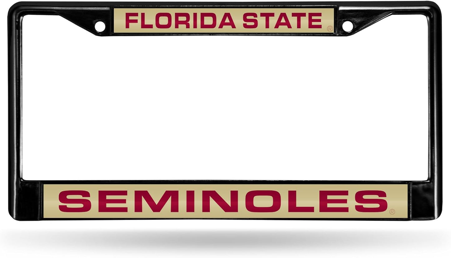 Rico Industries NCAA Black Laser Cut Chrome Frame 12" x 6" Black Laser Cut Chrome Frame - Car/Truck/SUV Automobile Accessory