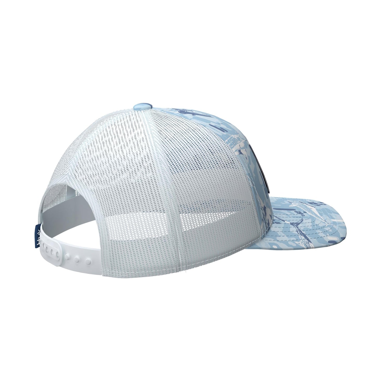 HUK KC Scott Trucker, Anti-Glare Snapback Fishing Hat for Men, Apex Vert-Ice Water
