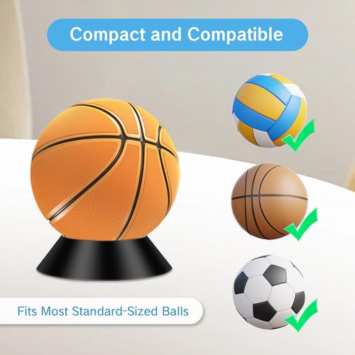 YAFIYGI 3 Pcs Ball Holder Stand for Displaying Memorabilia Basketball Football Volleyball Soccer Baseball Softball and Bowling Durable Base Stands for Exercise and Medicine Balls(4.2 Inch)