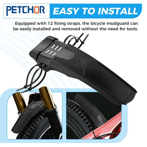 PETCHOR 2 PCS Universal Mountain Bike Fender, MTB Bicycle Mudguard, Front and Rear Fenders Mud Guard, 11.4" Length 3.5" Width