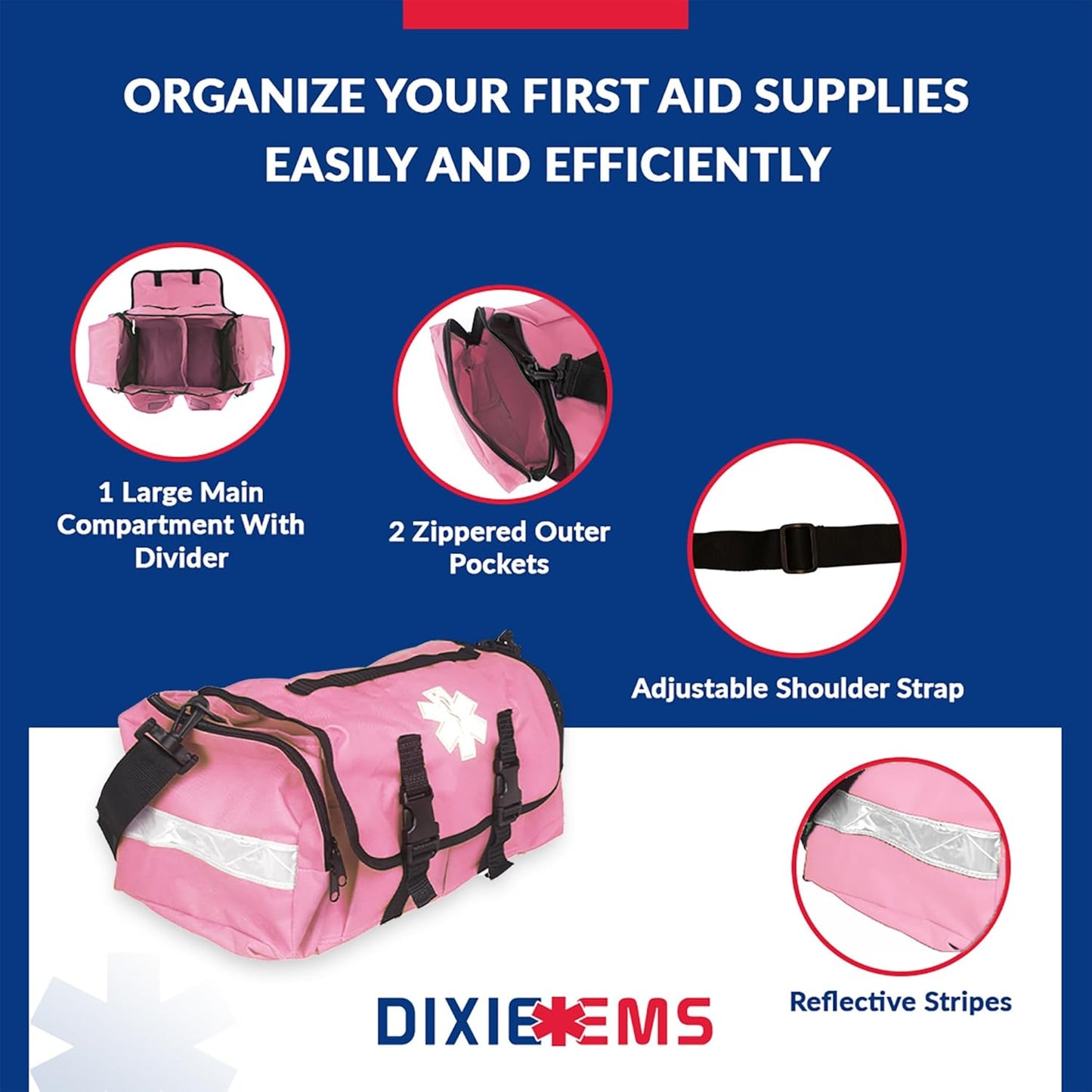 Trauma Bag for First Responders - Reflective Red Emergency Gear