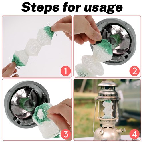 Lnngub 6 Pcs 3-Layer Propane Lantern Mantles Insta-Clip 2#95 Mantles Lantern Mantles Gas Lantern Mantles with 2 Install Clip Accordion Shape Mantles for Gas Lantern Propane Lantern Camping Lantern