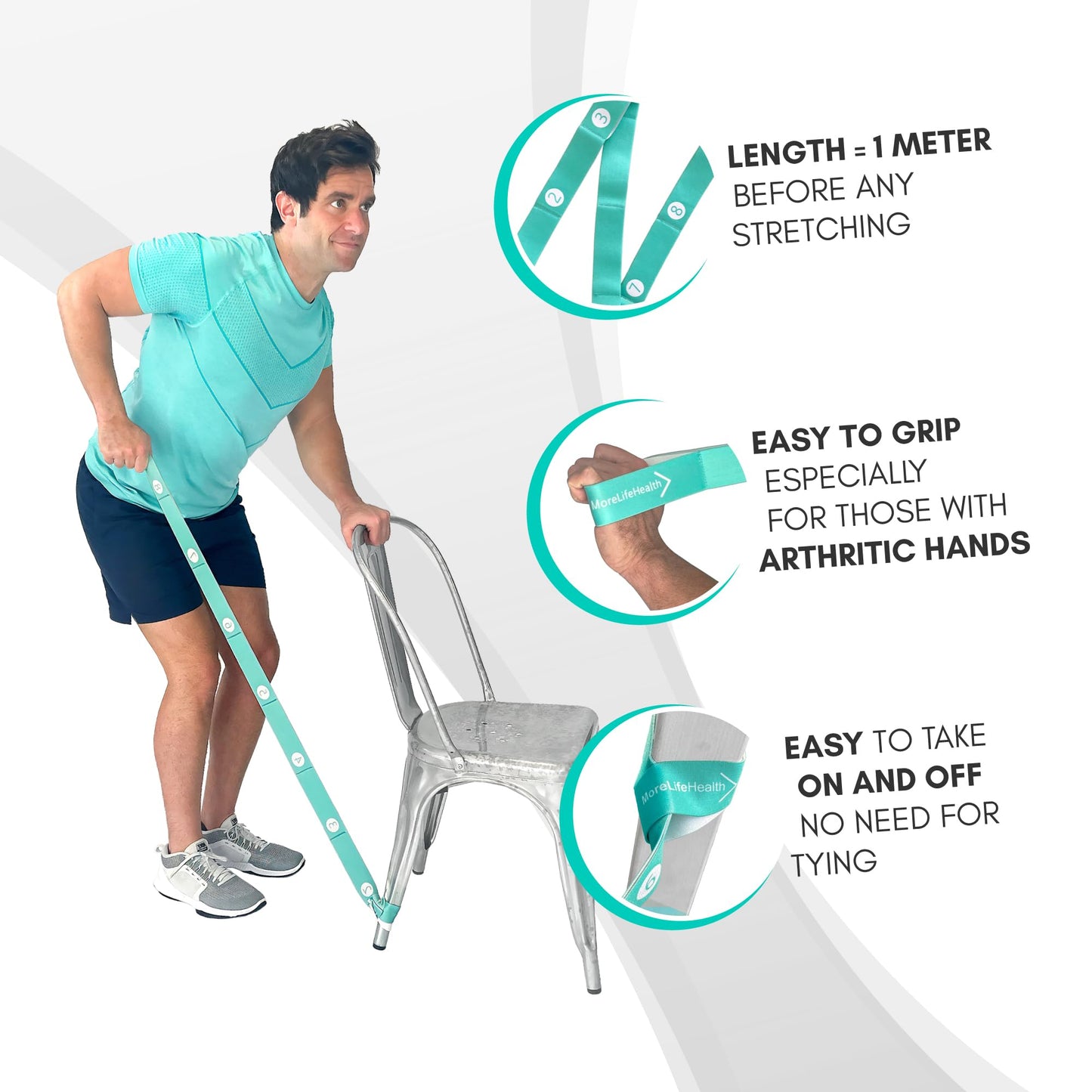 Resistance Bands for Seniors - Exercise Band to Improve Mobility and Strength - Standing & Chair Exercises for Seniors Including Videos and Printable Exercise Instructions - Moderate Strength - Green