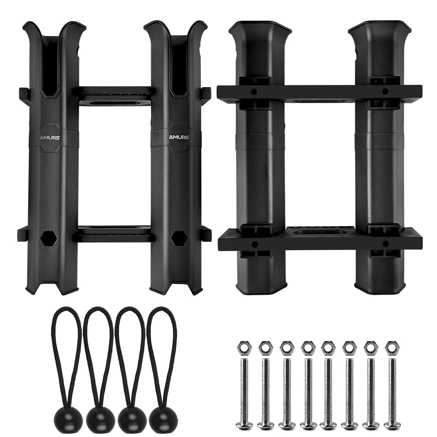 Fishing Rod Holder, Rod Holder Rack with 6-Inch Ball Bungee Cords and Screws – Portable Fishing Pole Holders Rack for Boats, Yachts, Kayaks, Garages, Coolers, Trailers, Trucks, and Wall Mounting