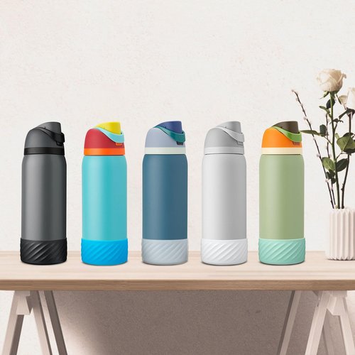 Silicone Boot for Owala 32 OZ Water Bottle, Boots Protector Sleeve Cover Bottom Bumper compatible with FreeSip Owala Water Bottles (Black, 8.5CM Boot Fits Owala 32 OZ Bottle)