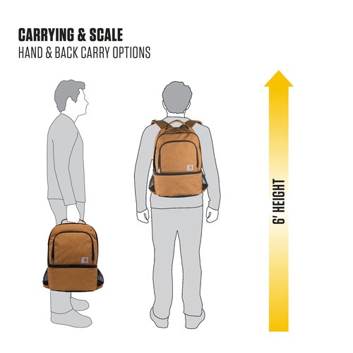 Carhartt Insulated 24 Can Two Compartment Cooler Backpack, Fully-Insulated Base, Durable Water-Resistant for Camping, Beach & Travel, Black