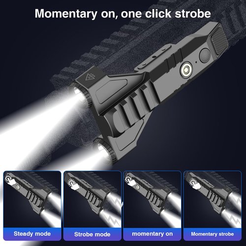 DARKFANG 1450 Lumen Tactical Flashlight Low Profile Design Rechargeable Weapon Light for Picatinny Rail