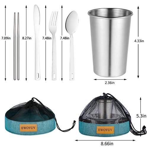 Camping Mess Kit - for Camping 1 to 2 Person boy Scout Camp Dishes Camping Cooking Utensils Accessories Plates Dinnerware Set Outdoor (1 Person Set Green)