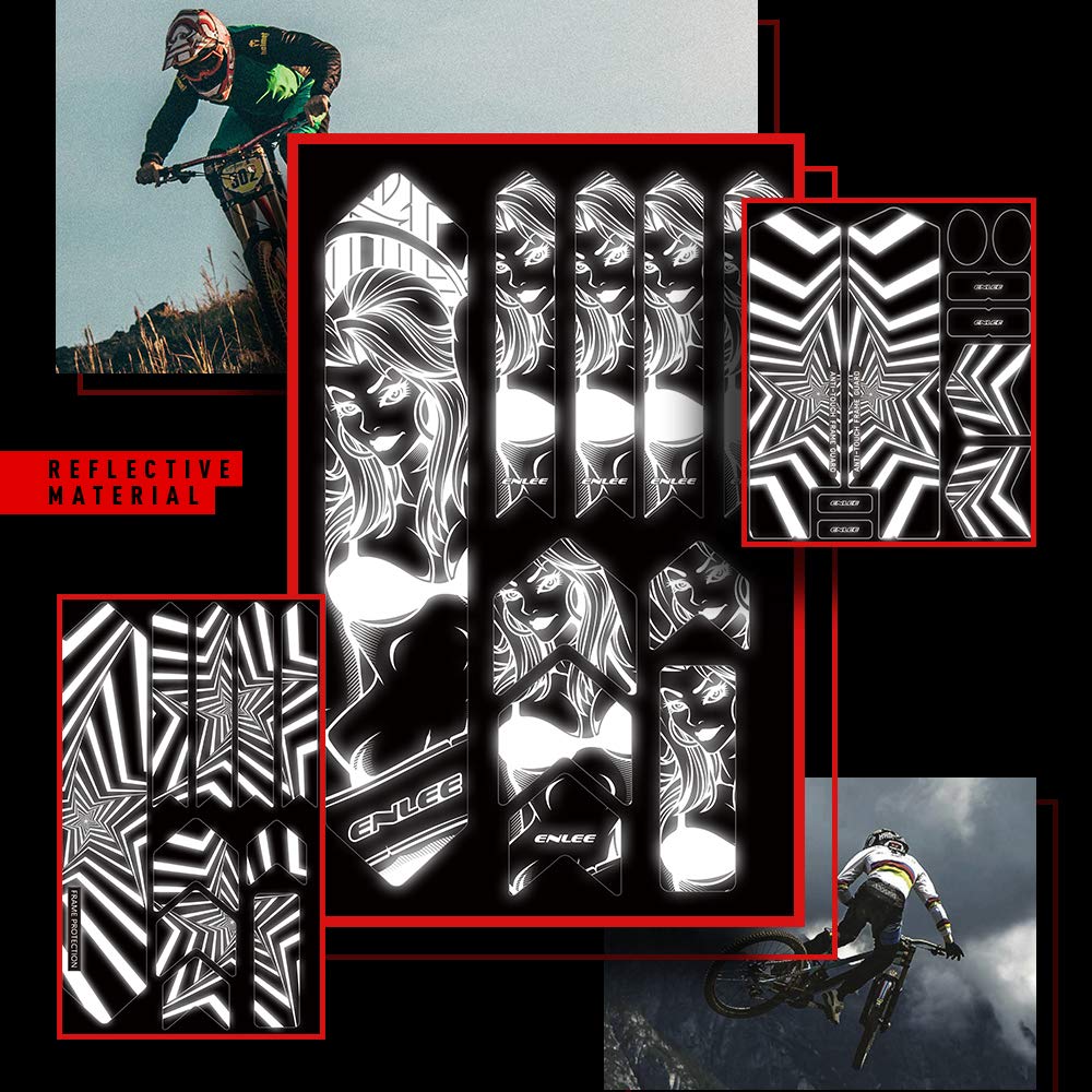 SIUKE Bicycle Frame Guard Reflective Bike Frame Stickers Mountain Bike Scratch Resistant Frame Protector Removable Sticker Road Bicycle Frame Adhesive Guard Cover