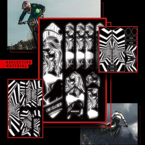 YIWENG Sticker, Reflective Bike Frame Stickers Mountain Bike Scratch Resistant Frame Protector Removable Sticker Road Bicycle Frame Adhesive Guard Cover