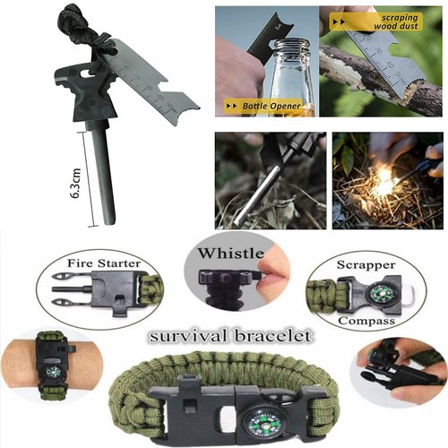Outdoor Camping Survival Gear and Equipment, Survival Kits Fishing Hunting, Birthday Gifts for Men Dad Him Husband Boyfriend Teen Boy Camping Hiking