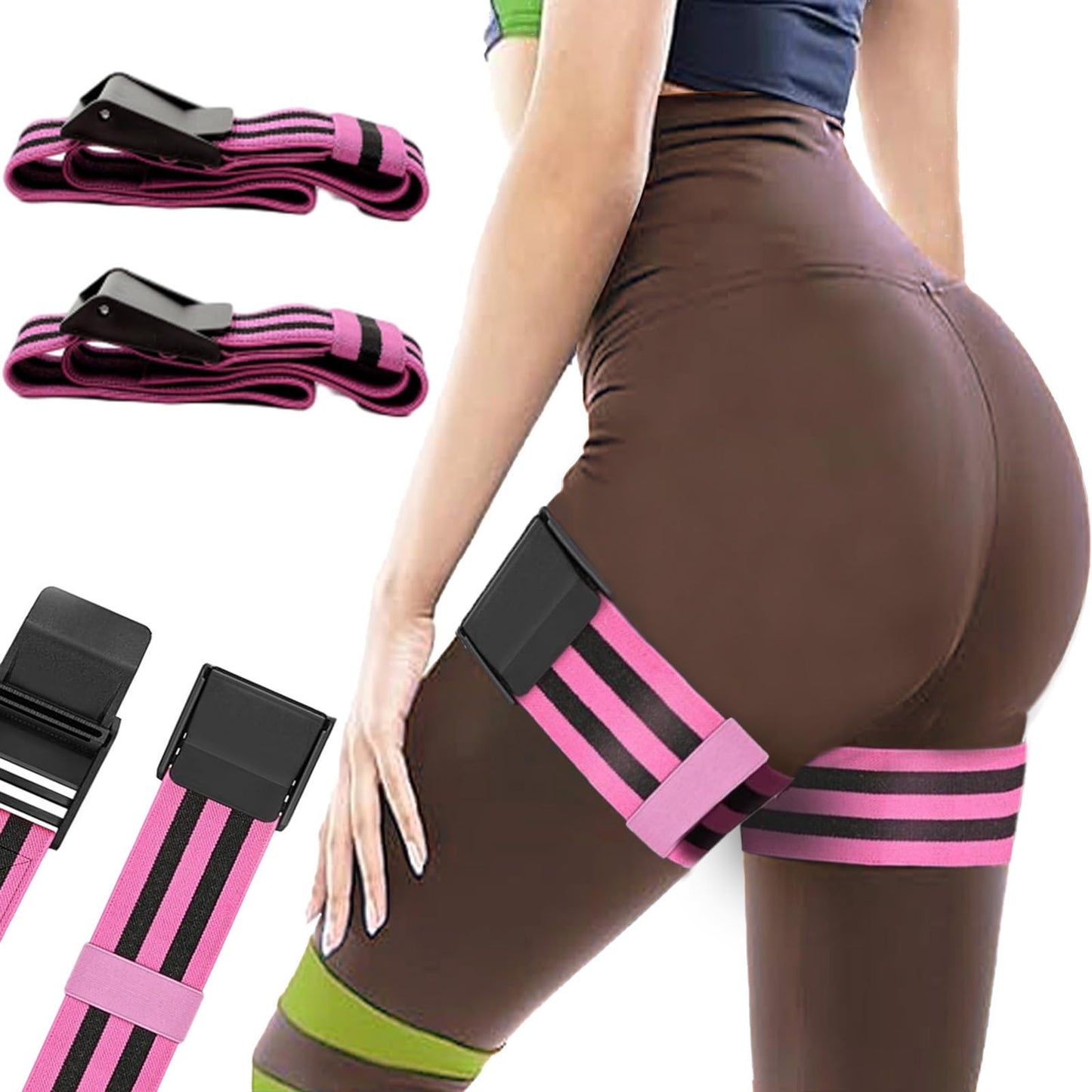 AITINIA Booty Bands, Booty Bands for Working Out,Blood Flow Restriction Bands,Adjustable BFR Training Bands,Best Fabric Resistance Bands for Exercising Your Butt, Squat, Thigh, Fitness (Pink)