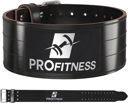 Weight Lifting Belt (4 Inch Wide) – Genuine Leather Workout Belt for Men & Women - Great for Weightlifting on Squats, Deadlift, Cross Training and Gym Workouts - Back Support and Injury Prevention