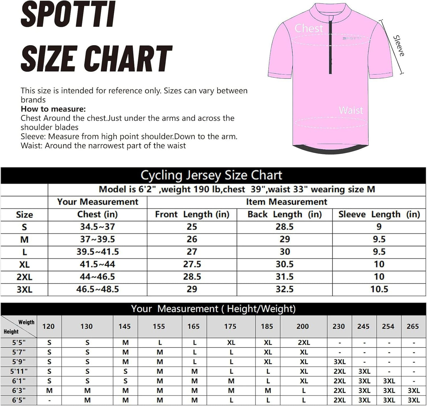 Spotti Men's Cycling Bike Jersey Short Sleeve with 3 Rear Pockets- Moisture Wicking, Breathable, Quick Dry Biking Shirt