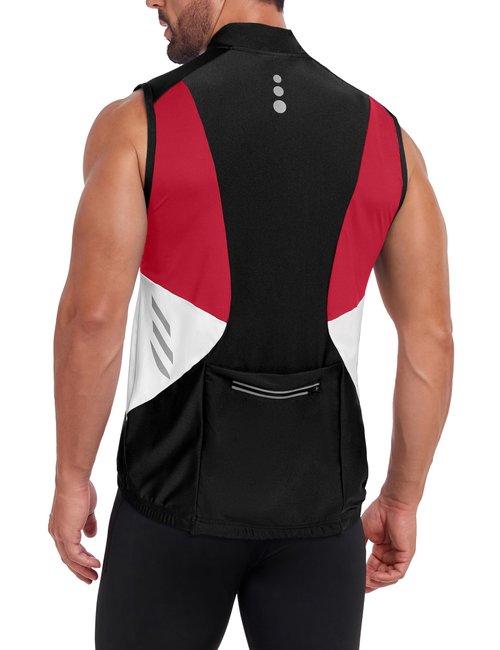 Little Donkey Andy Men's Half Zip Breathable Cycling Vests Reflective Sleeveless Jerseys Lightweight Bicycle Running Black 2XL