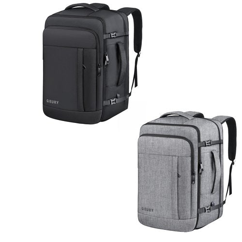 Gieury Black and Grey Carry On Backpack Bundle
