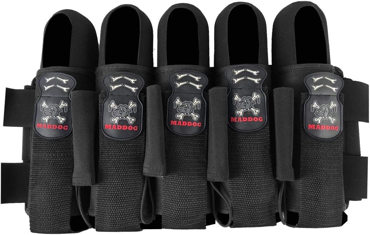 Maddog Pro 3+2 Paintball Harness Pod Pack | Pod Ejection | Adjustable Elastic Velcro Belt