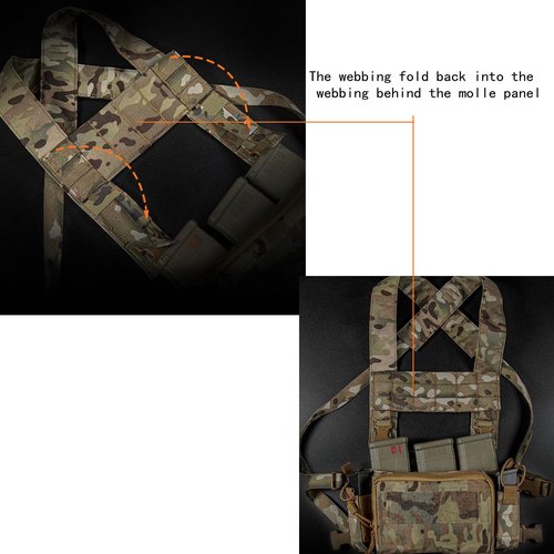 Tactical Phone EUD Bridge MOLLE Panel Front Expansion Carrier Phone Pouch Mount for D3CRM MK4 Tactical Vest (Camo)