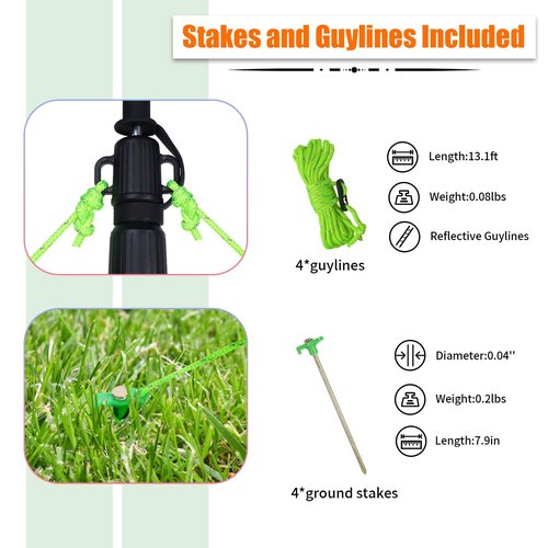 Car Tailgate Tarp & Tarp Poles, AYAMAYA 14 x 16 FT Extra Large Car Tent Tarp, Telescoping Camping Tent Poles Replacement