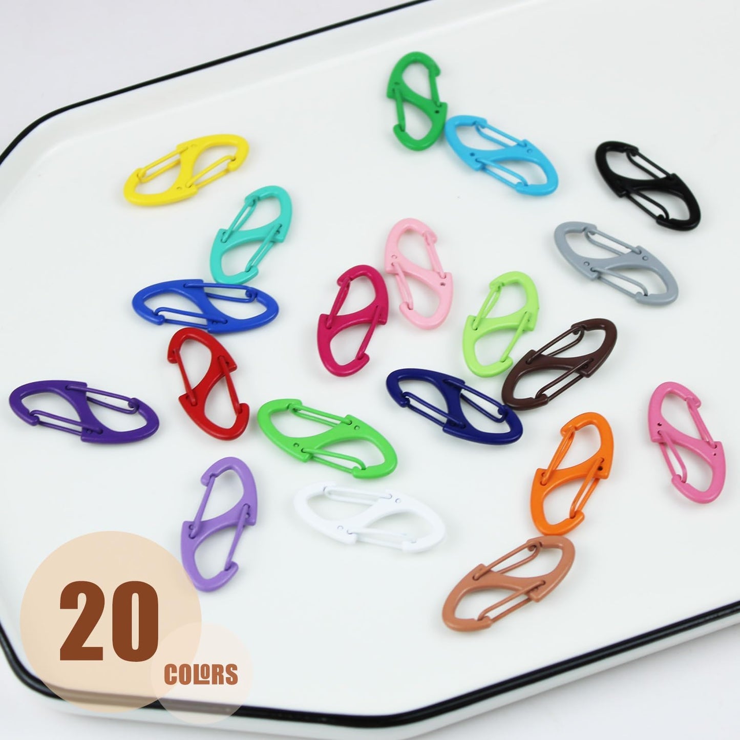 40 Pcs S Mini Carabiner Alloy Snap Hook Key Chain 1.6 Inch Candy Color Dual Wire Interlocking Tiny Biner Clip Attachment Team Camping Hiking Fishing