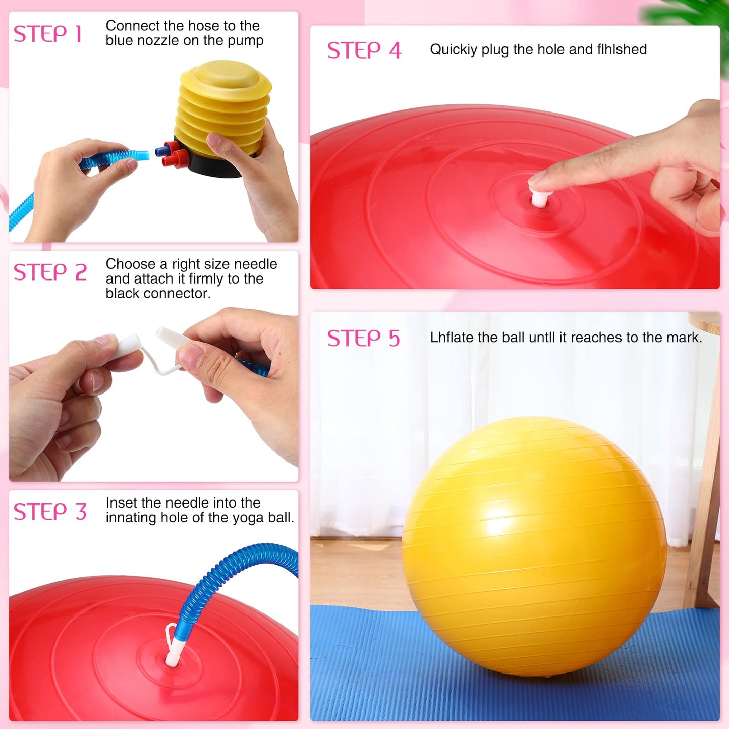 Junkin 12 Pcs Yoga Balls Bulk Large Exercise Ball 24.6 Inch Pilates Ball Exercise Equipment Heavy Duty Stability Ball Chair with Pump for Physical Balance Fitness Gym Stretching(Classic Color)