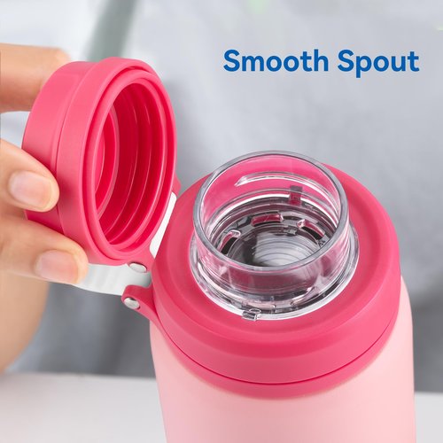 Prurex Replacement Lid With Tea Strainer for Hydro Flask 12 16 20 32 40 64 oz Wide Mouth,Water Bottle Accessories for 2.28" Wide Mouth Sport Bottles（Rose）