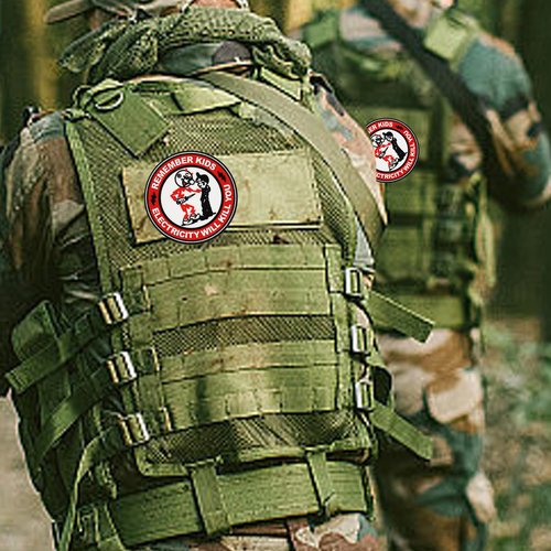 OVIFICEA Remember Kids Electricity Will Kill You Patches,Funny Military Tactical Patches PVC Rubber Morale Patch for Backpacks, Jackets,Vests, Helmet, Hats, Jeans