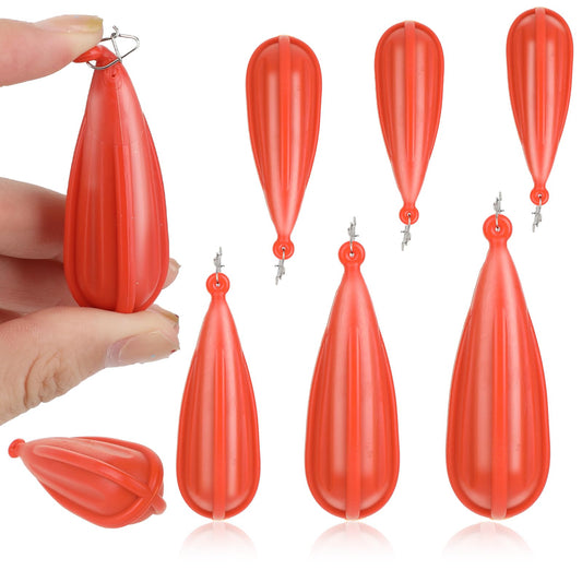 6 PCS Fishing Practice Plugs 6 Sizes Bait Casting Practice Plug Soft PVC Bait Casting Plug Practice Plugs Weight Casting Plug for Kids Improving Casting Skills Orange