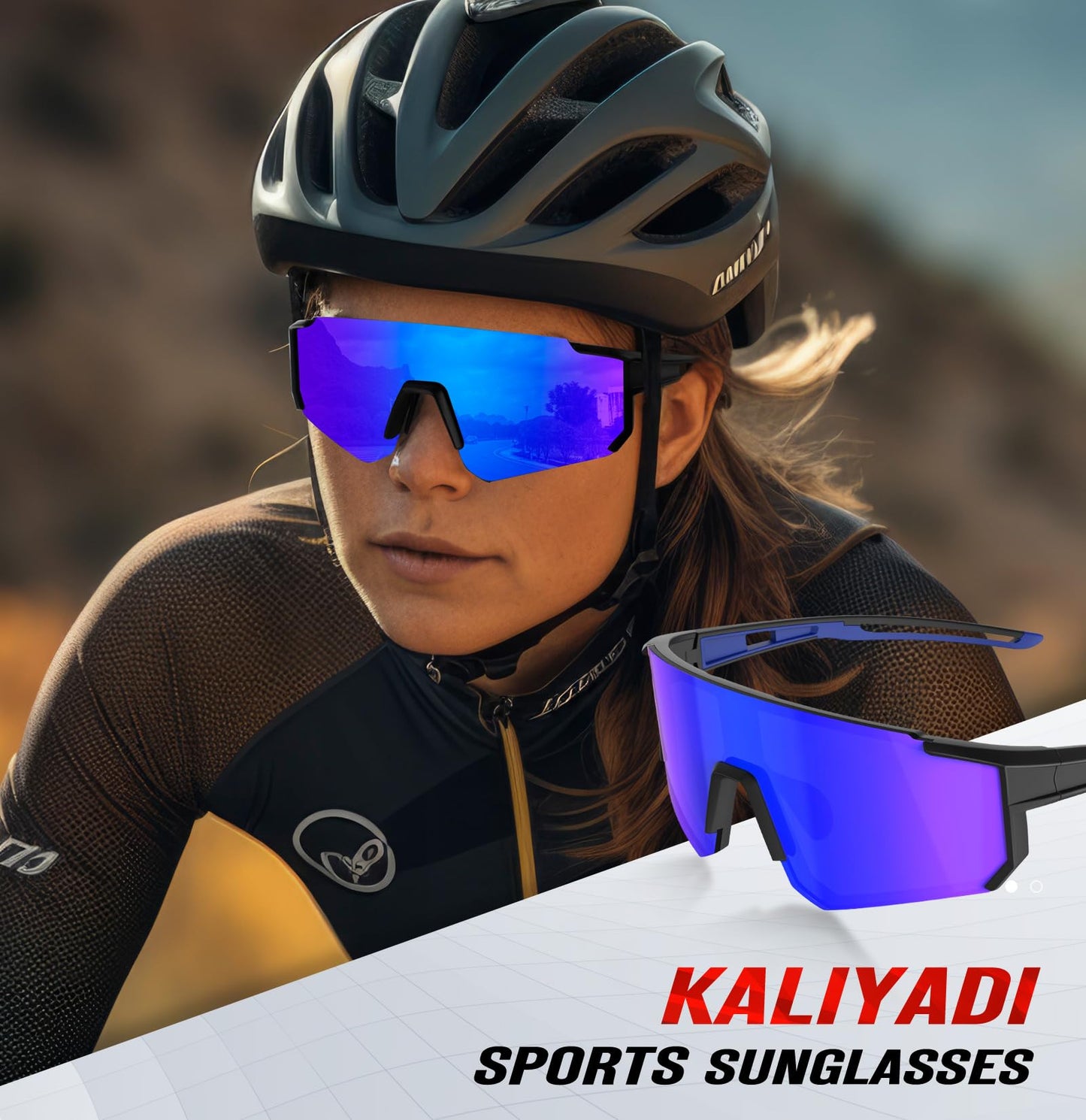 KALIYADI Polarized Sunglasses-for-Men Sports Sunglasses: Mens Running Sun Glasses UV400 Protection for Cycling Baseball