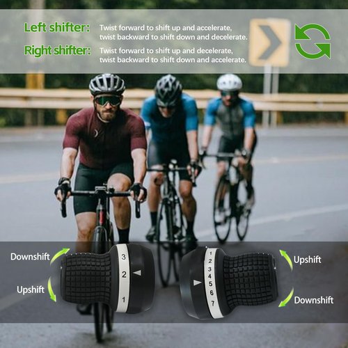 Tailcle Bike Parts Shifter 3x7 Speed Twist Bicycle Shifter, 3 Speed Grip Shifter and 7 Speed Shifter Bike Gear Shifter for Tricycle Hybrid Mountain Hybrid Kids Bike Cruiser