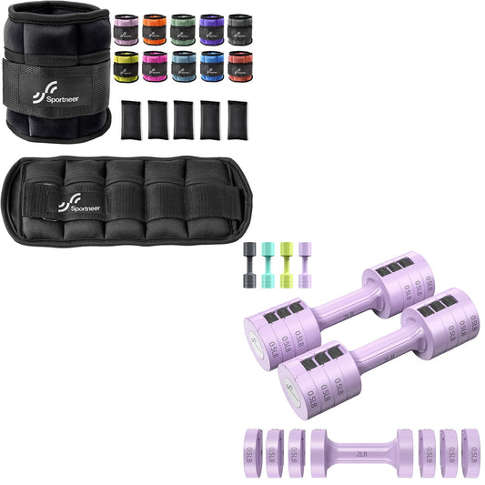 Adjustable Ankle Weights with Dumbbells Set