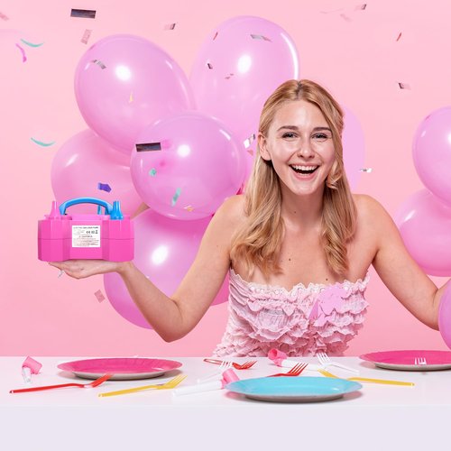 Balloon Pump, Balloon Pump Electric, Electric Balloon Pump at Home, Portable Air Blower with Dual Nozzle Balloon Air Pump for Decoration, Party and Save Time
