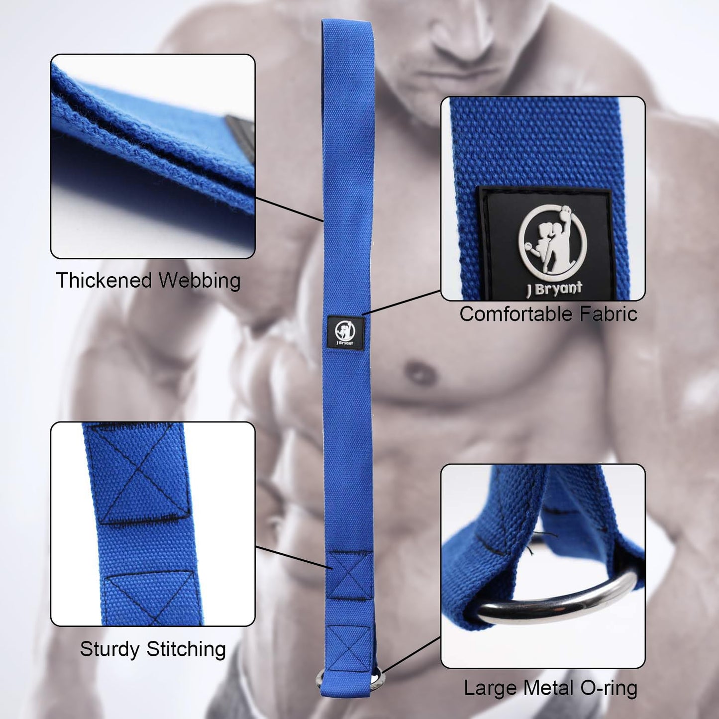 J Bryant Arm Wrestling Training Strap Belt Hand Grip- Ideal for Wrist, Forearm, and Biceps Workouts, Multifunctional Home Gym Fitness Equipment, Compatible with 1 inch and 2 inch Barbell Plates