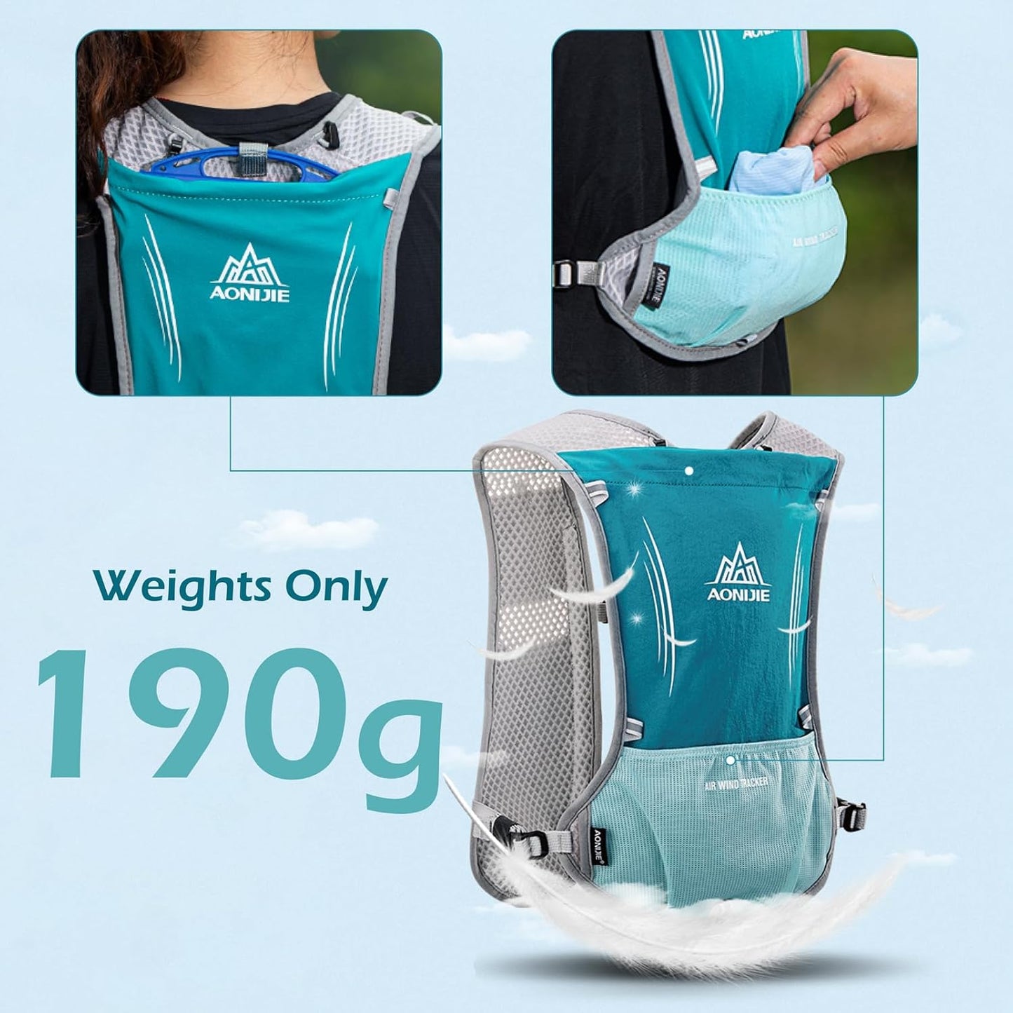 TRIWONDER 5L Running Hydration Vest Pack Backpack for Women Men 5.5L Runner Trail Race Marathon Triathlon Cycling Jogging Hiking Gym