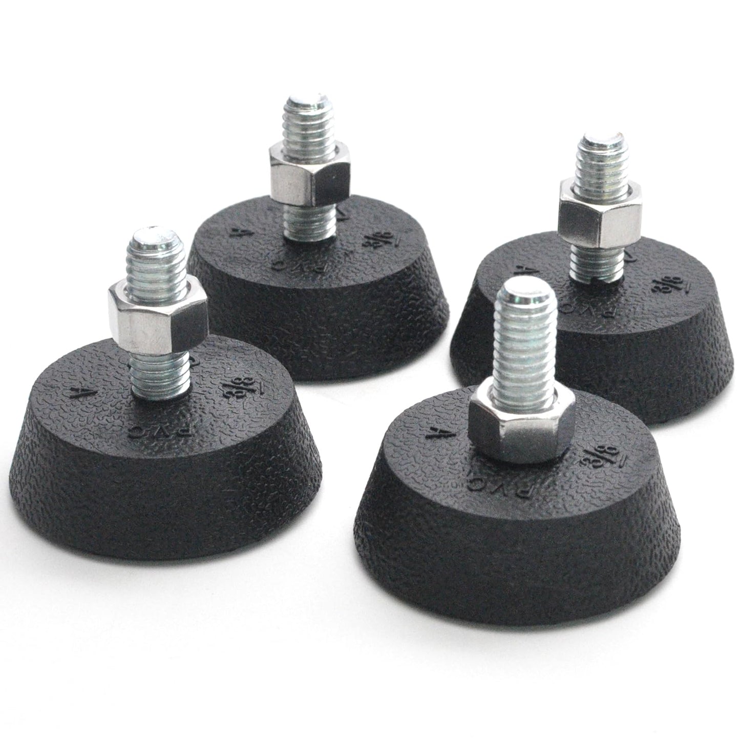 Anvpkun (4 Pack Upgrade 3/8" Spin Bike Foot Pads Compatible with Peloton Bike Replacement Parts Non-Slip Shock-Absorbing Leveling Feet with Sound-Proof Rubber for Exercise Bike Leveling