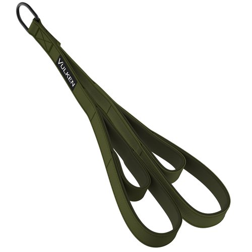 Vulken Tricep Rope Cable Attachment, 28.7 Inch & 22 Inch Two Lengths Built in One Pull Down Rope, Triceps Extension Straps Gym Equipment, Home Workout Handles for Resistance Bands, Green