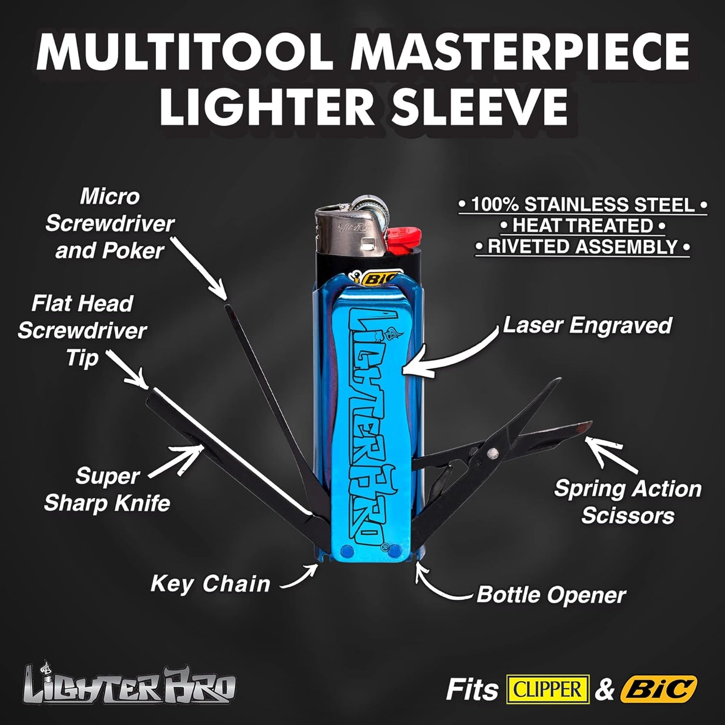 LighterBro Stainless Steel Lighter Sleeve