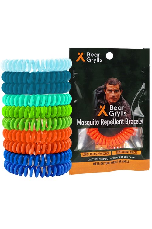 Bear Grylls Mosquito Repellent Bracelets – Natural Essential Oils | Family Pack | Child‑Friendly | Non‑Toxic | Reusable Outdoor Wristbands | Individually Wrapped