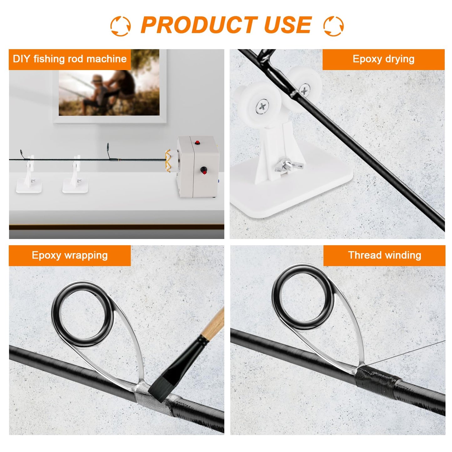 Automatic Reversal Fishing Rod Building Drying System, 0-40RPM Adjustable, 100-240V DIY Electric Fishing Rod Building Winding Machine, Building Repair Wrapping Station with Foot Switch