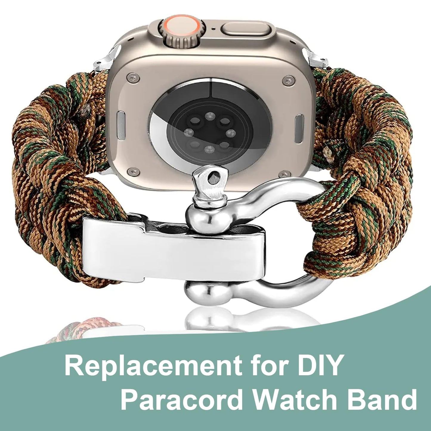 4pcs Paracord Bracelet Shackle Buckle, Metal Survival Bracelet Bow Anchor + D Ring Shackle Clasp Adjustable Screw Pin M5 for Camping, Paracord Watch Band