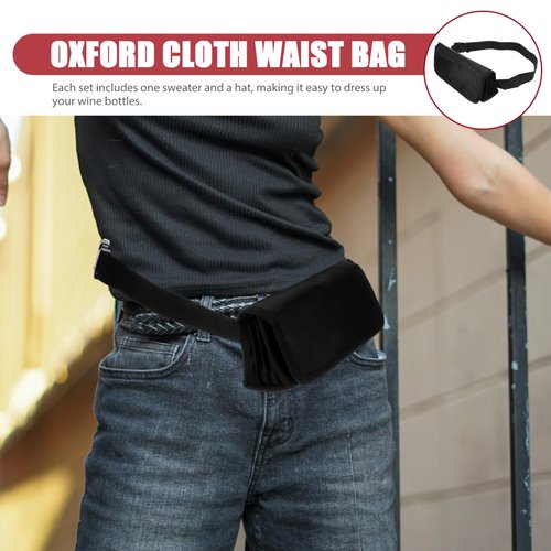 YARNOW Cashier Waist Bag - Oxford Cloth Fanny Packs for Women and Men, 9 x 2.4 x 3.1 Inch, Black