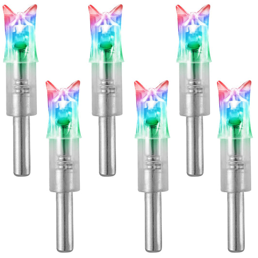KEAUP 6PCS Lighted Nocks for Crossbow .300/7.62mm Inside Diameter Lighted Arrow Nocks for Archery Hunting (Strobe)