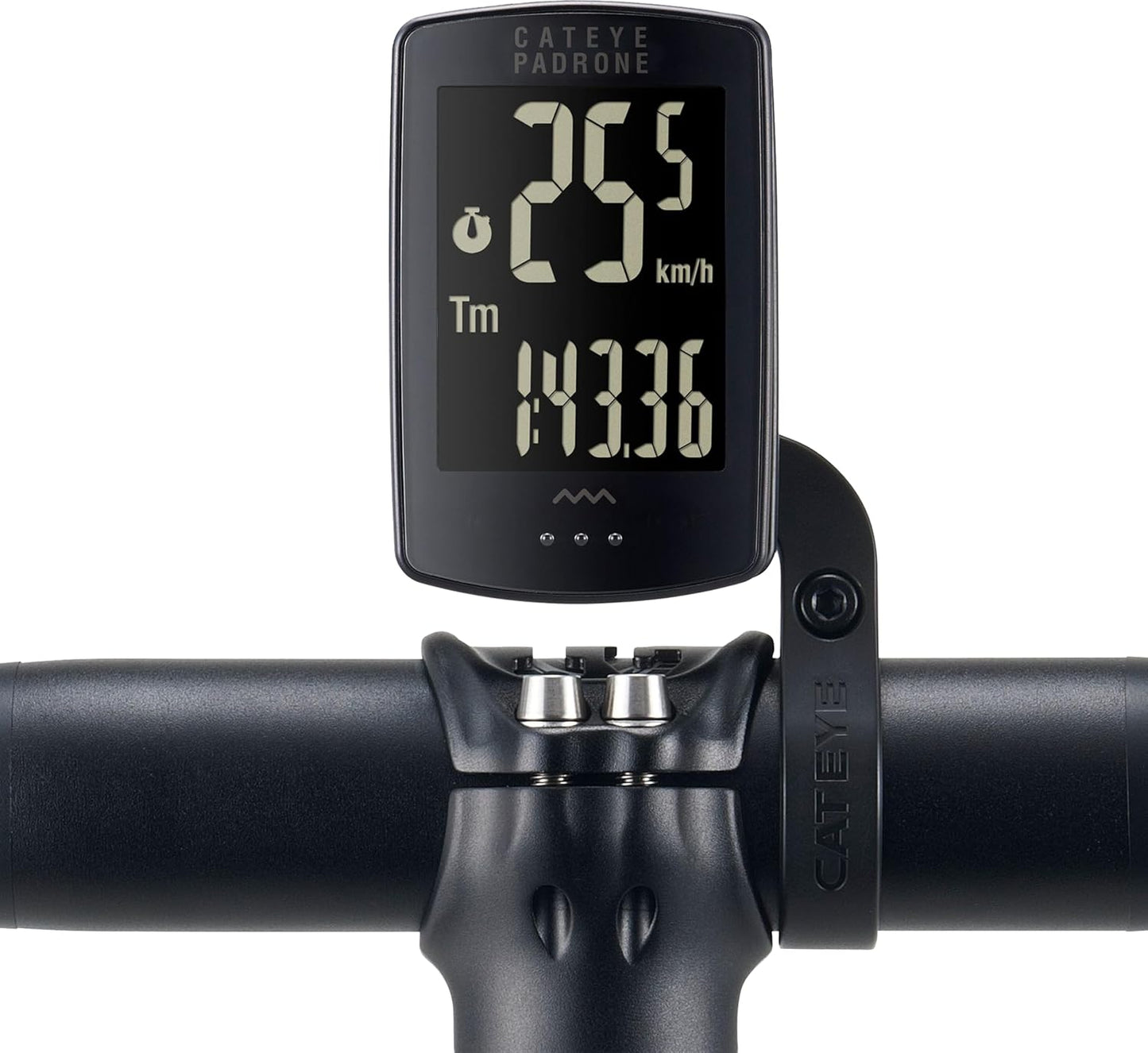 CATEYE OF-100 Out Front Bike Computer Bracket – Bolt-on Mount, Positions Computer Front and Center, Easily View Your Ride Data, Compatible with Padrone, Strada, Urban and Velo Wireless Computers