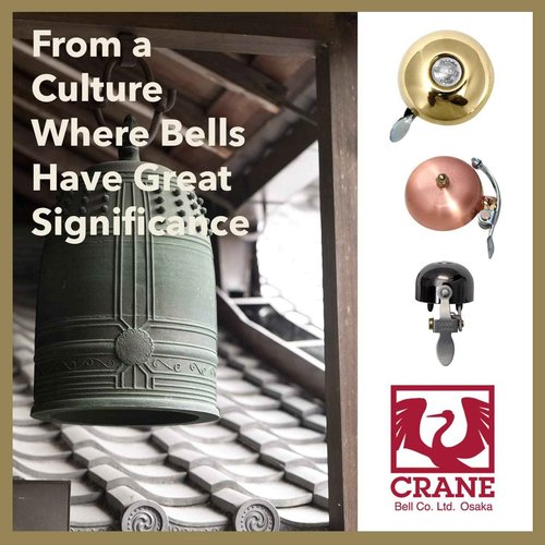 Crane E-Ne Bicycle Bell - Premium Japanese Bike Bell for Road & Mountain Bikes, Fits All Handlebars