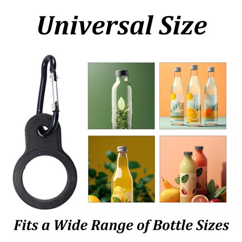 Runseaway 5Pcs Silicone Water Bottle Holder with 5Pcs Keychain Ring, Portable Bottle Carrier with Carabiner Clip for Hiking, Camping, Travel & Outdoor Activities, 5 Colors