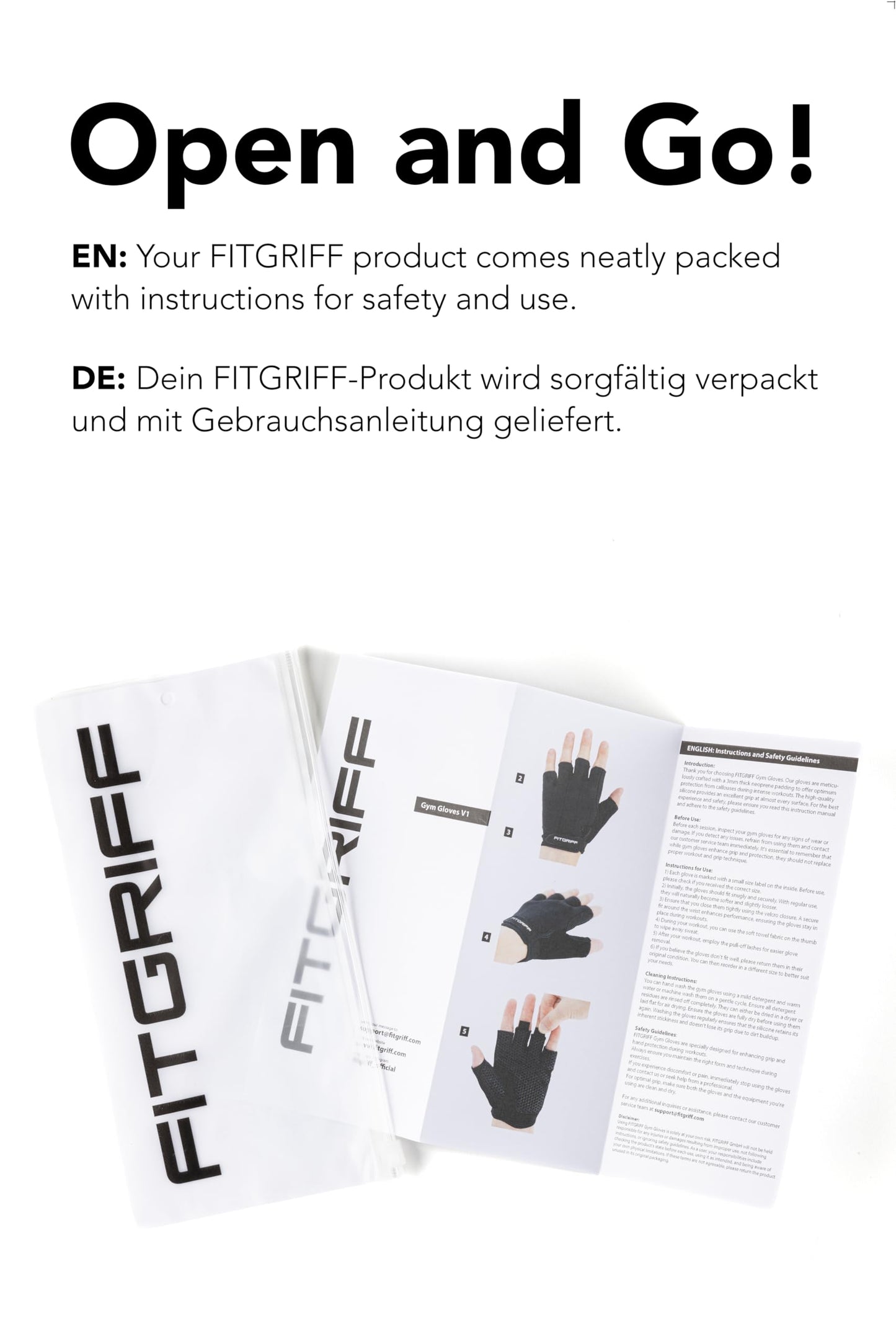 Fitgriff® Workout Gloves (Padded) for Men & Women - Fingerless Gym Gloves for Weight Lifting, Training - Full Palm Protection (Black, Size 7)