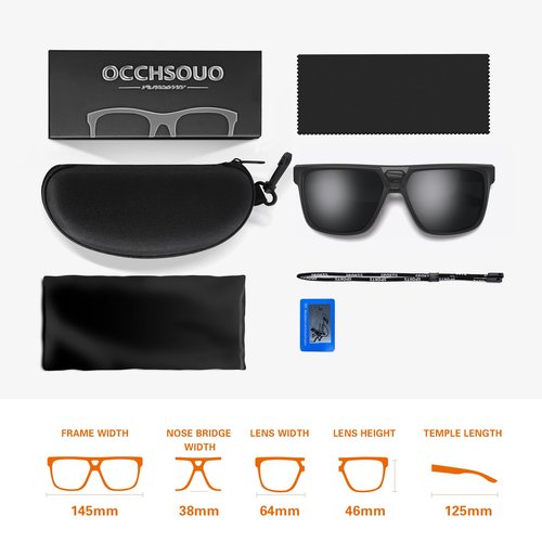 Occhsouo Polarized Sports Sunglasses for Men: UV400 Protection Sun Glasses for Women Lightweight Sunglasses for Fishing Running TR90