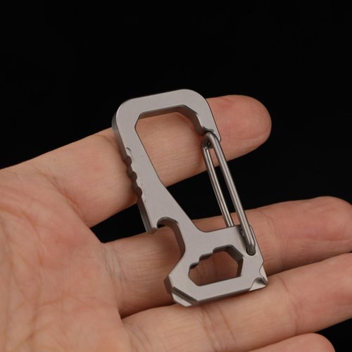 Titanium EDC Pry Bar Bottle Opener Key Chain Holder Keychain Carabiner Key Ring EDC Multi Tool
