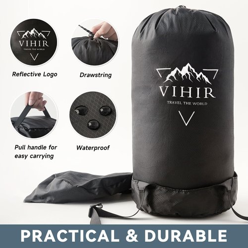 Compression Sack,Compression Stuff Sack, Water-Resistant & Ultralight Sleeping Bag Stuff Sack - Space Saving Gear for Camping, Hiking